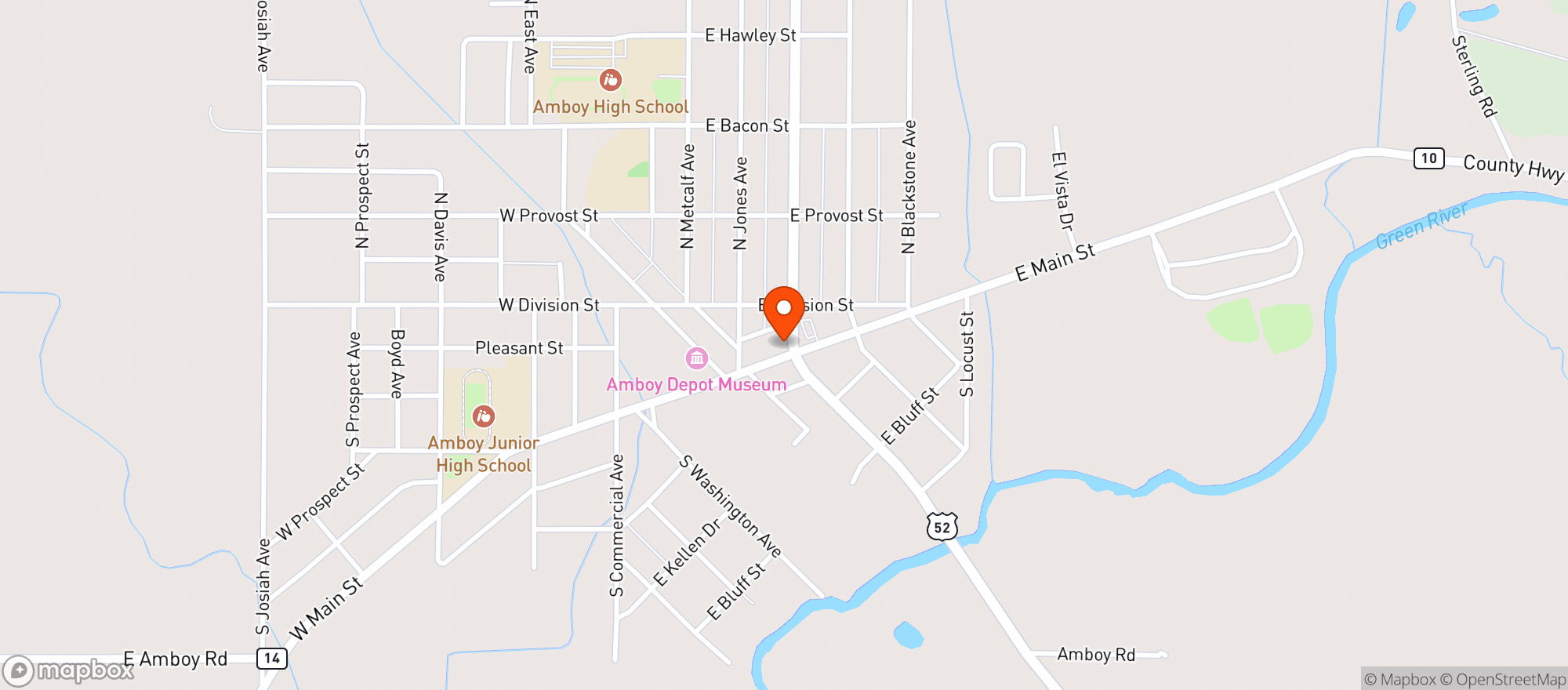 Map showing (CLOSED) Amboy Food and Liquor