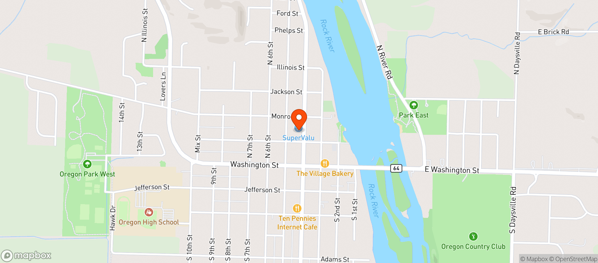 Map showing Super Valu