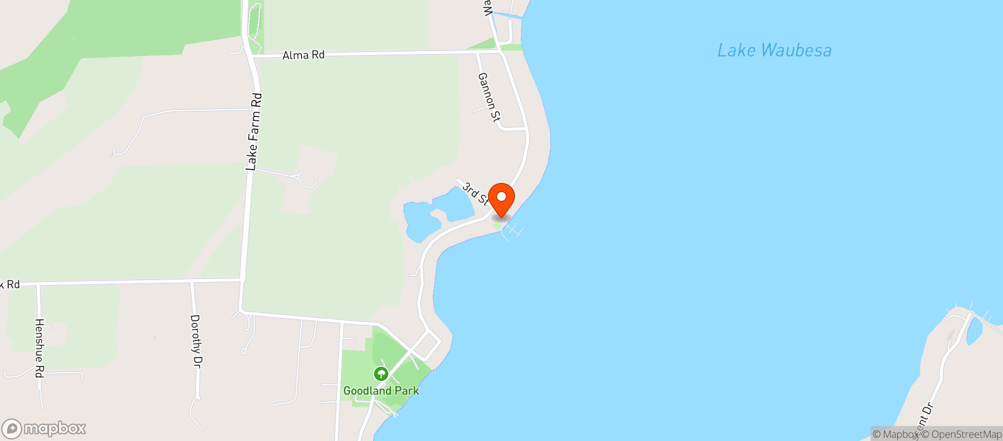 Map showing Christys Landing