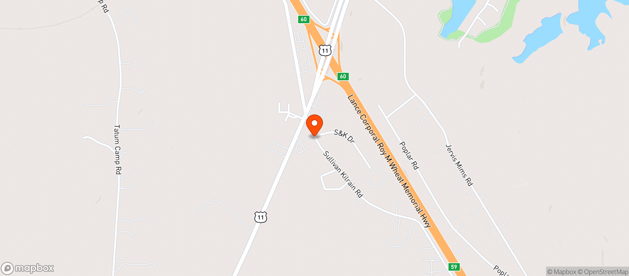 Map showing Sullys Tavern