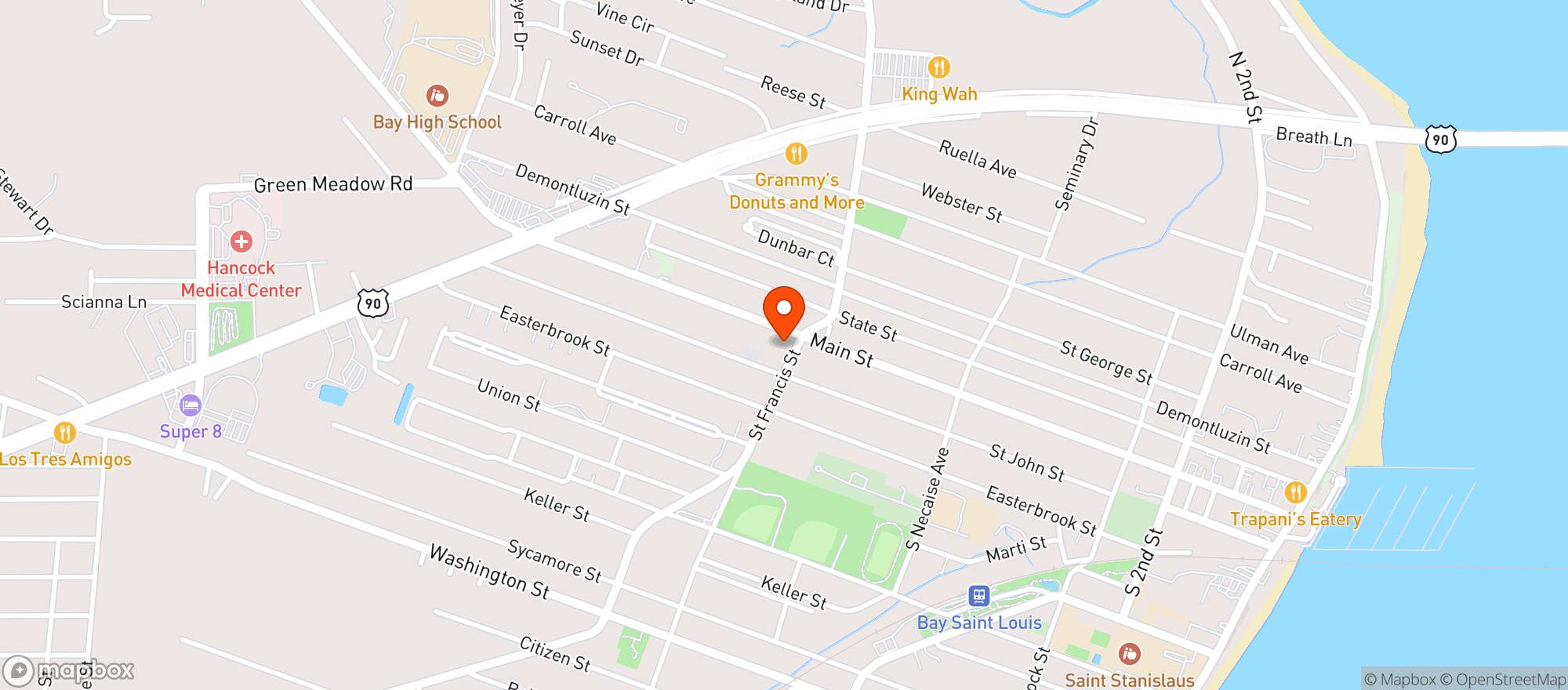 Map showing OLD TOWN GROCERY FOOD MART