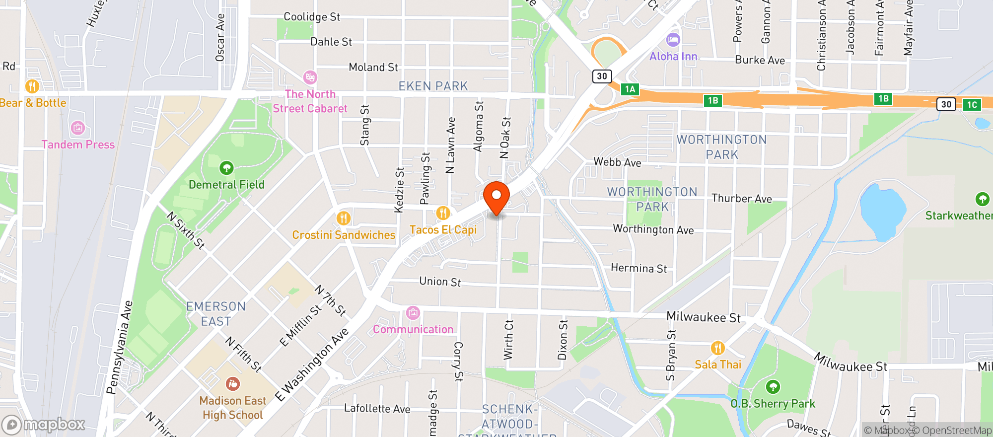 Map showing Trixie's Liquor Store