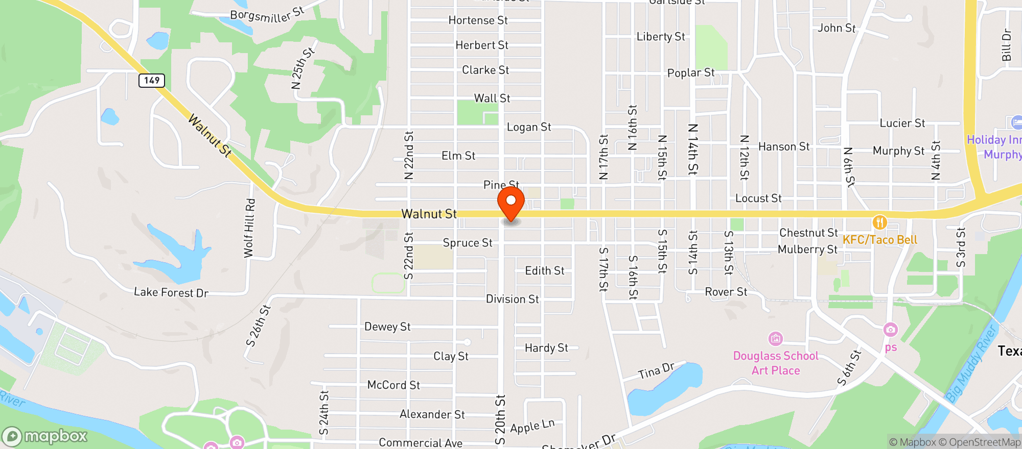 Map showing Huck S Store #204