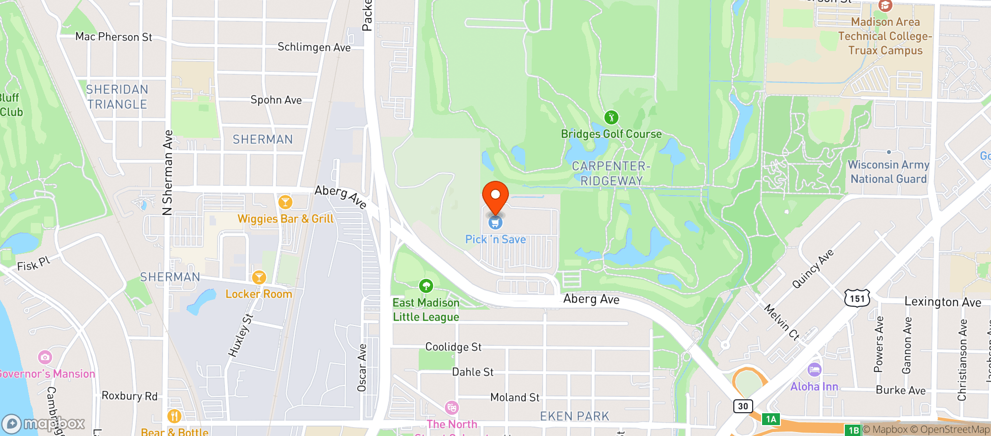 Map showing Pick 'n Save