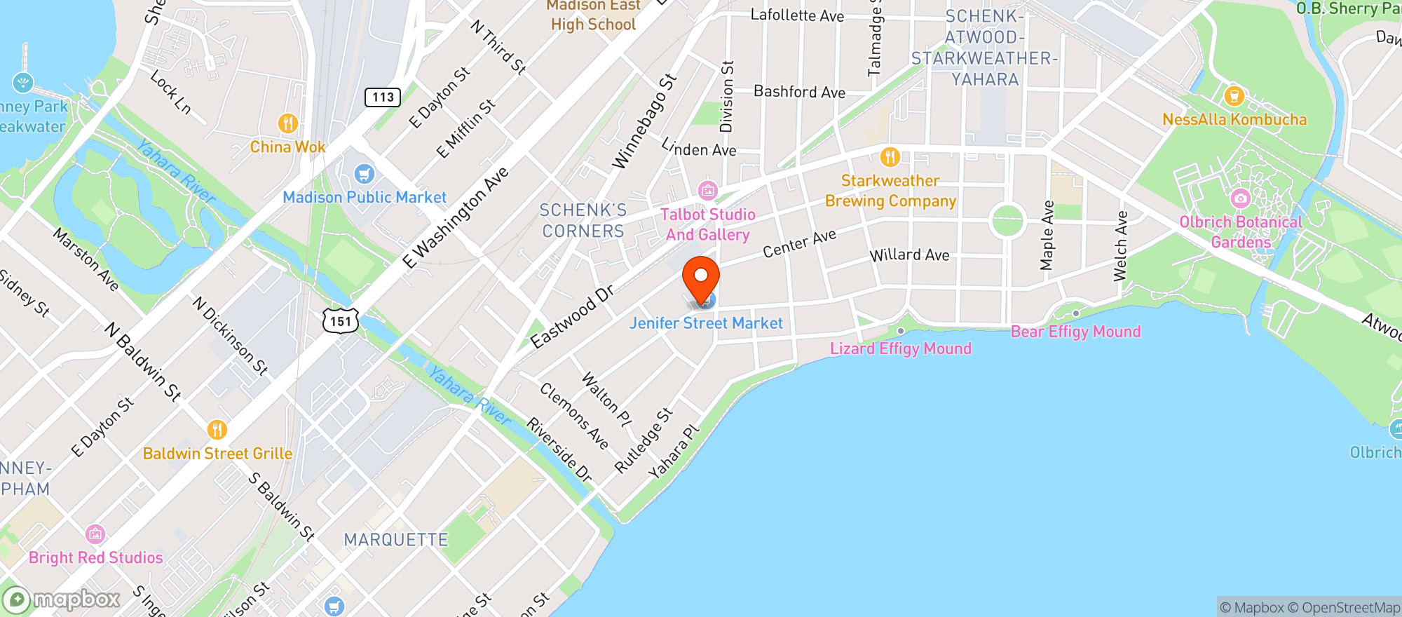 Map showing Jenifer St Market