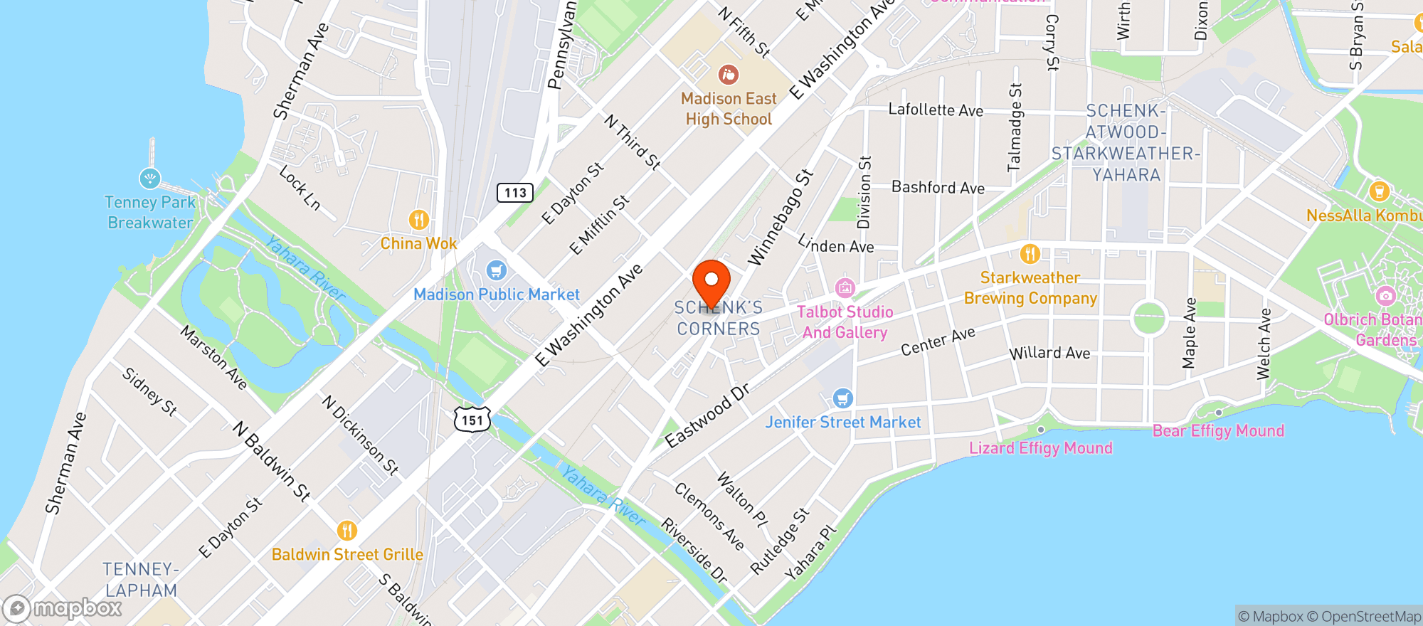 Map showing Alchemy Cafe
