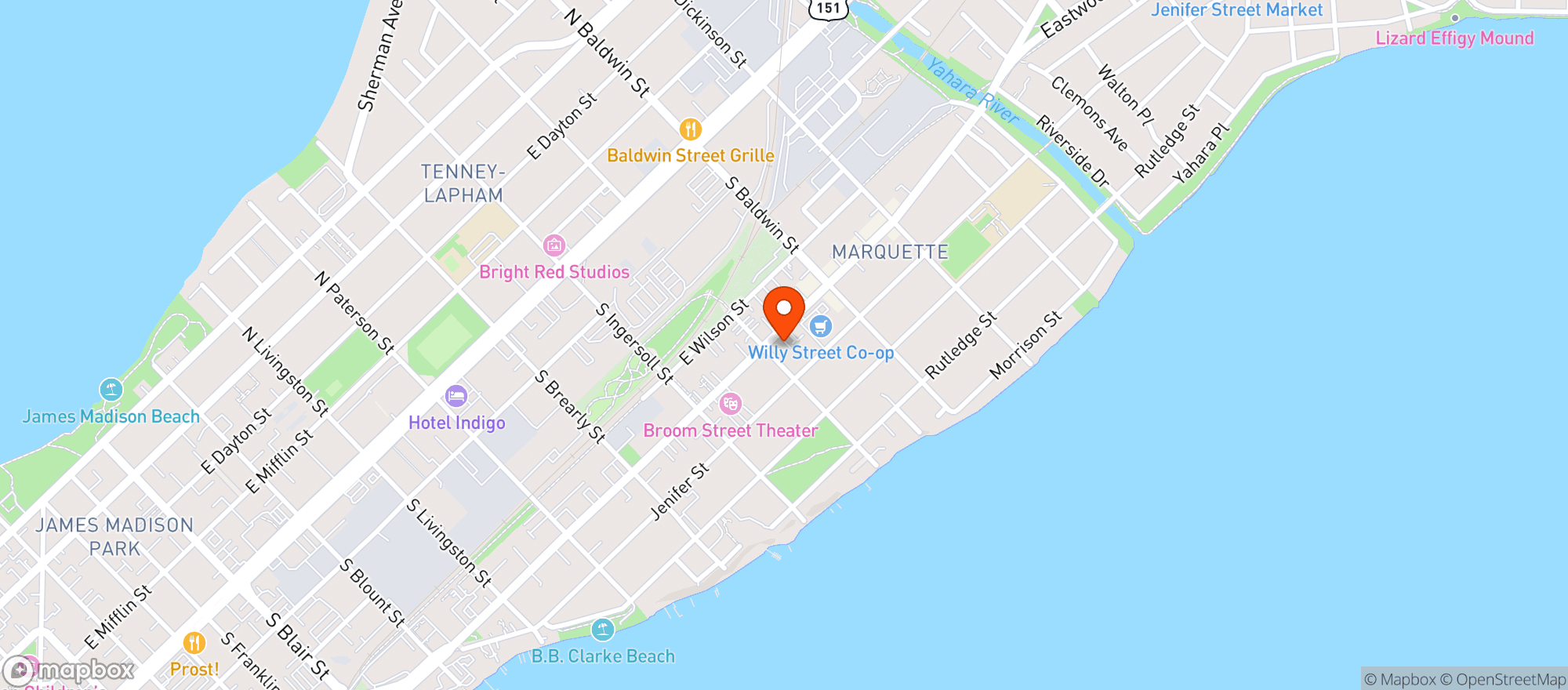 Map showing Star Liquor