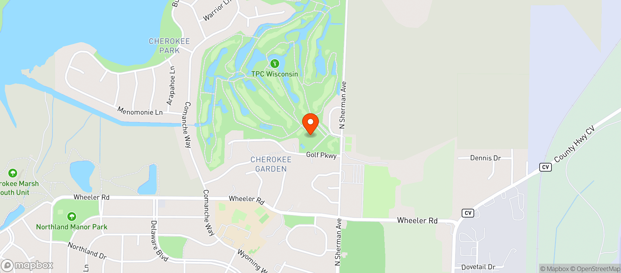 Map showing Cherokee Golf & Tennis