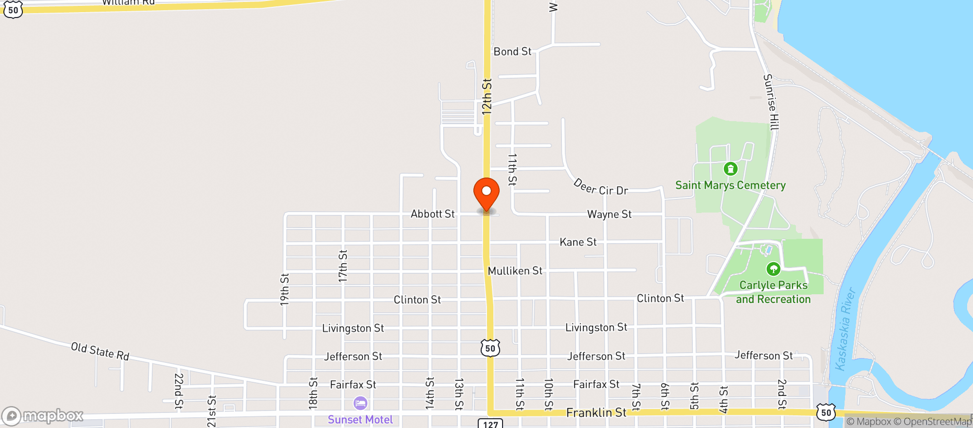 Map showing Lakeside Liquor & Gas Inc