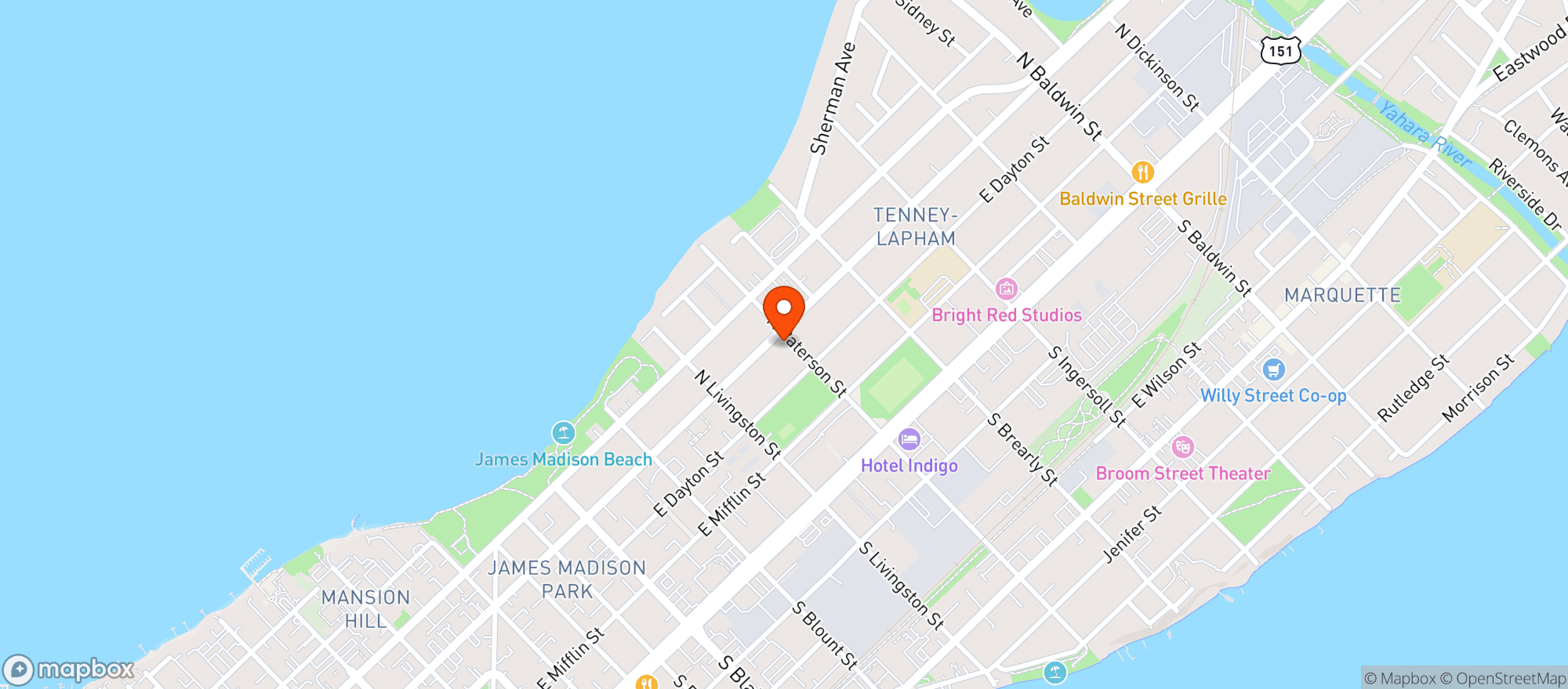 Map showing Cork N  Bottle Liquor - Madison