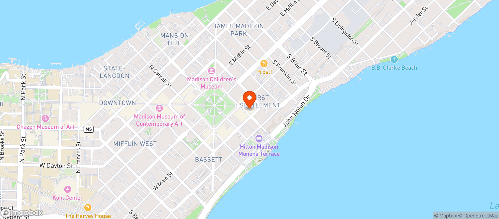Map showing Settle Down Tavern