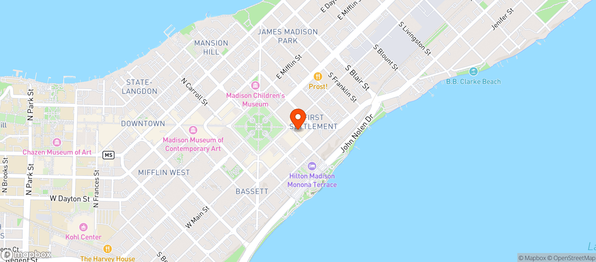 Map showing Lucille