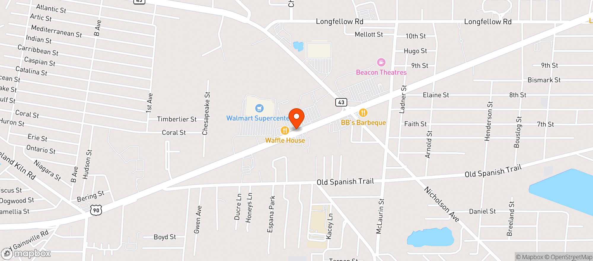 Map showing Claiborne Hill