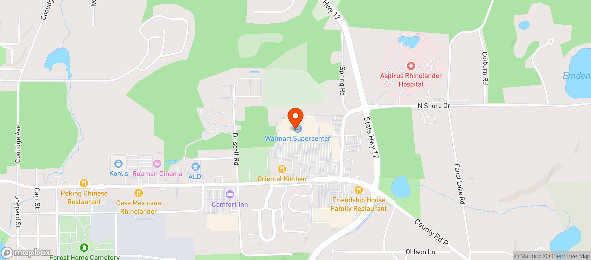 Map showing Walmart Supercenter