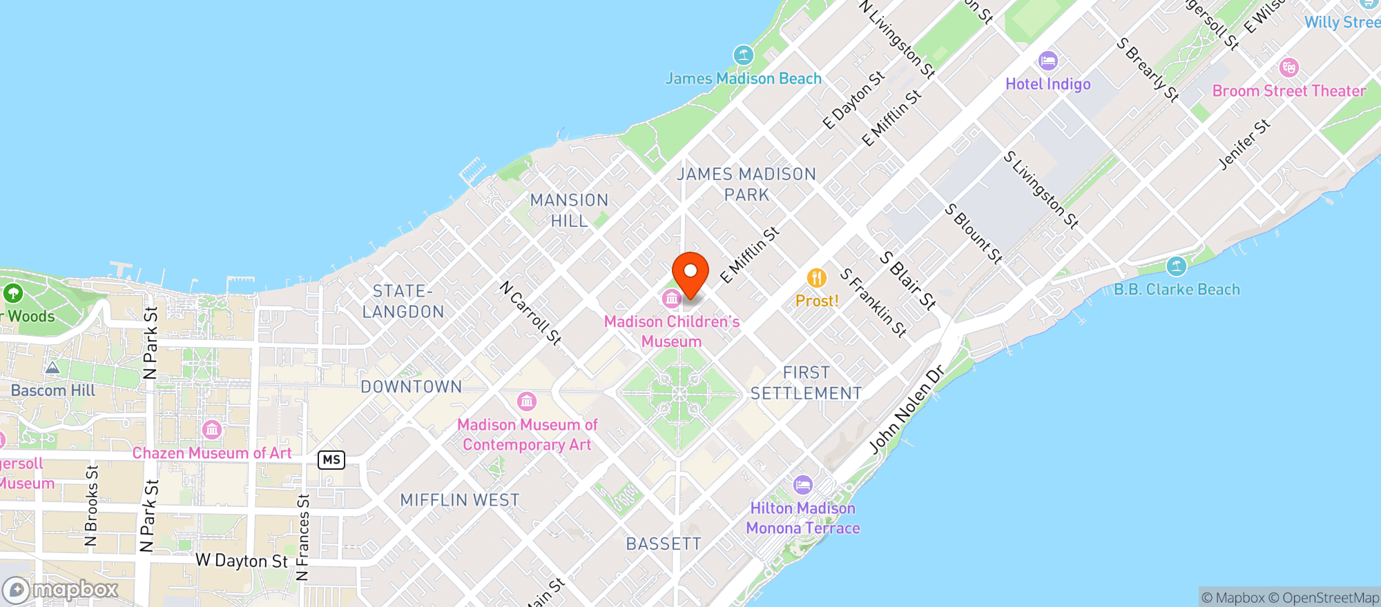 Map showing Draper Brothers Chop House