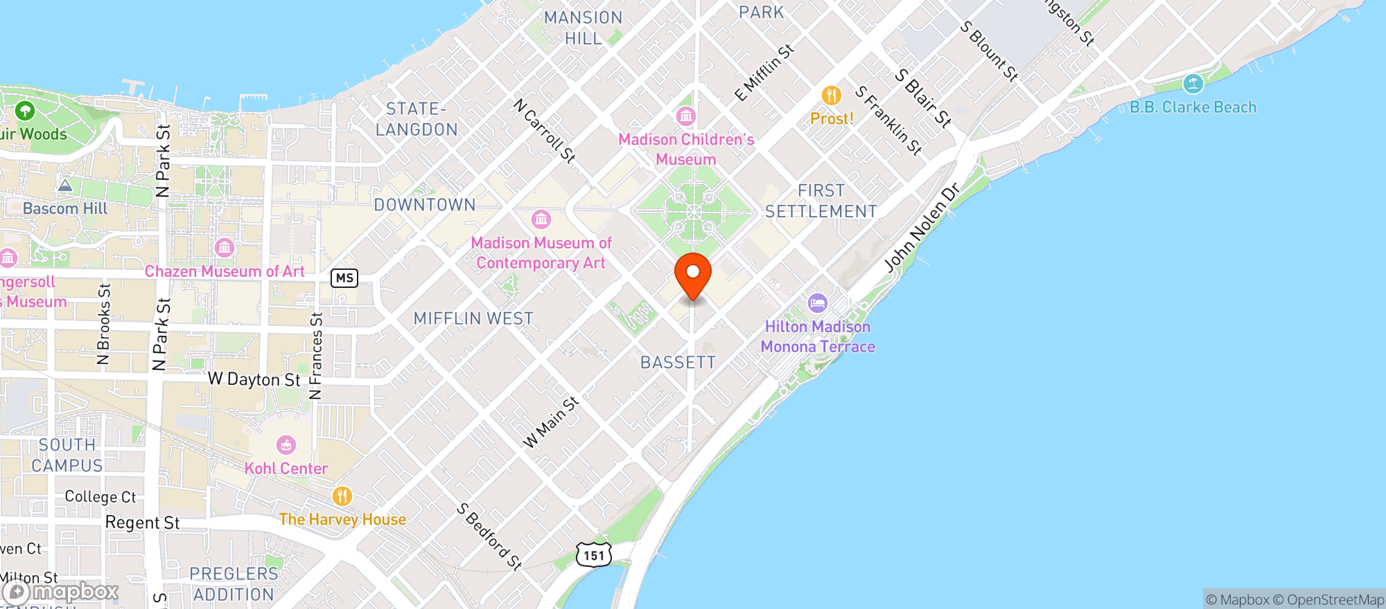 Map showing Canteen