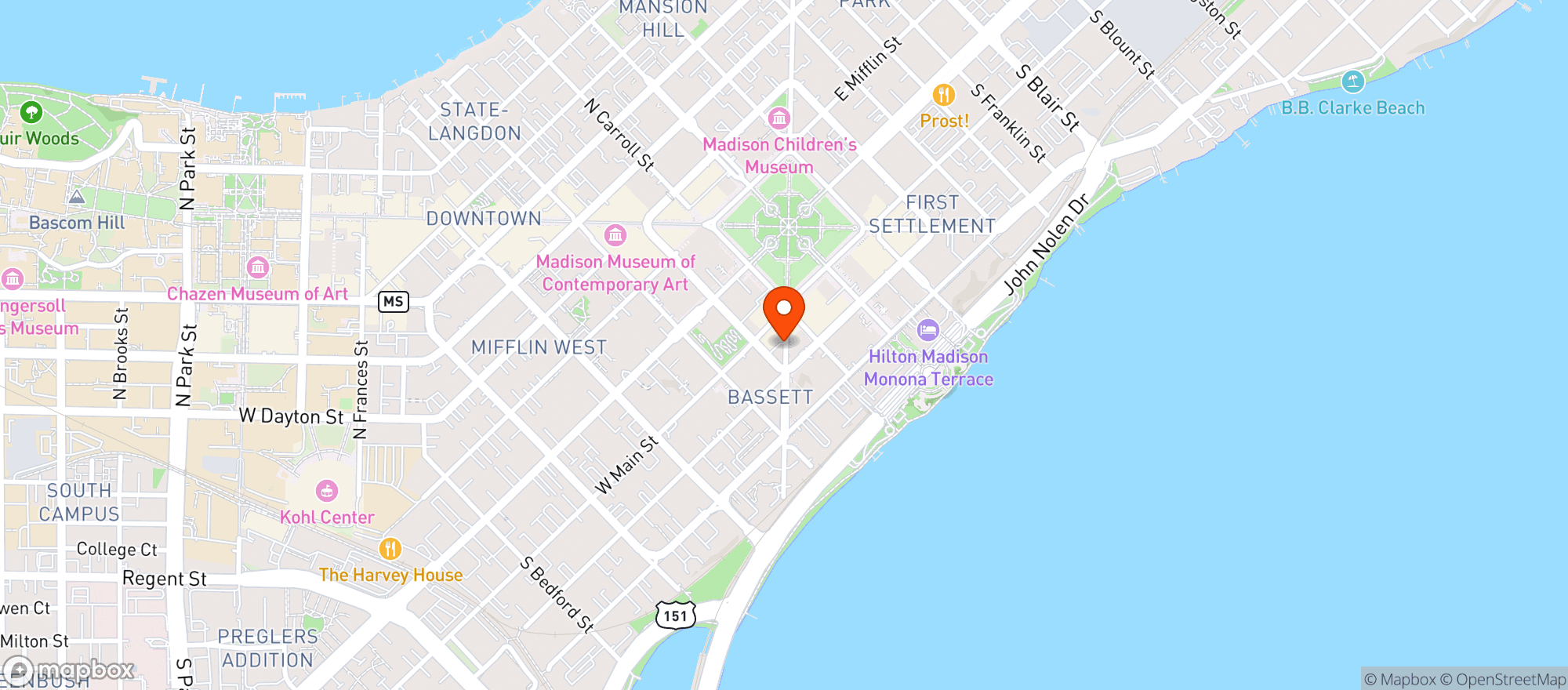 Map showing Tornado Steak House