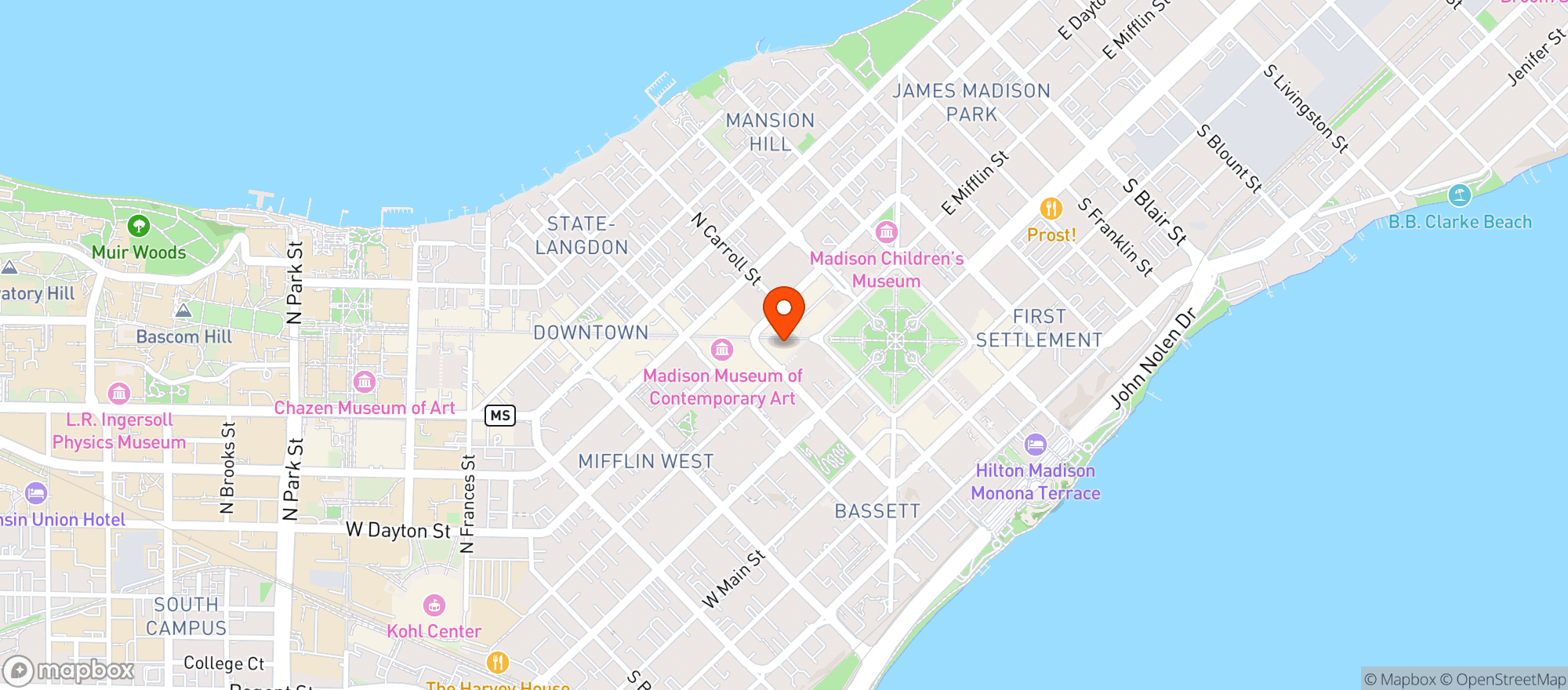 Map showing Comedy Club