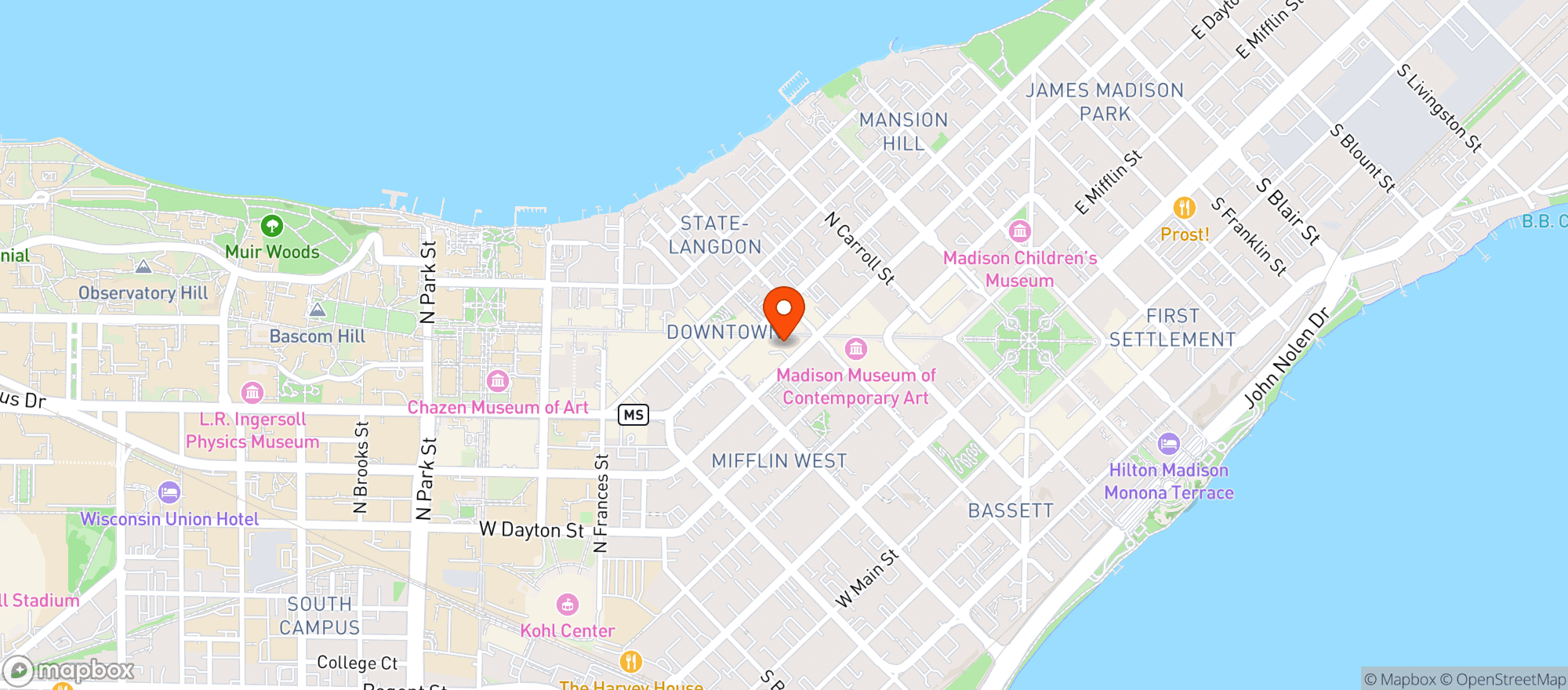 Map showing Irish Pub