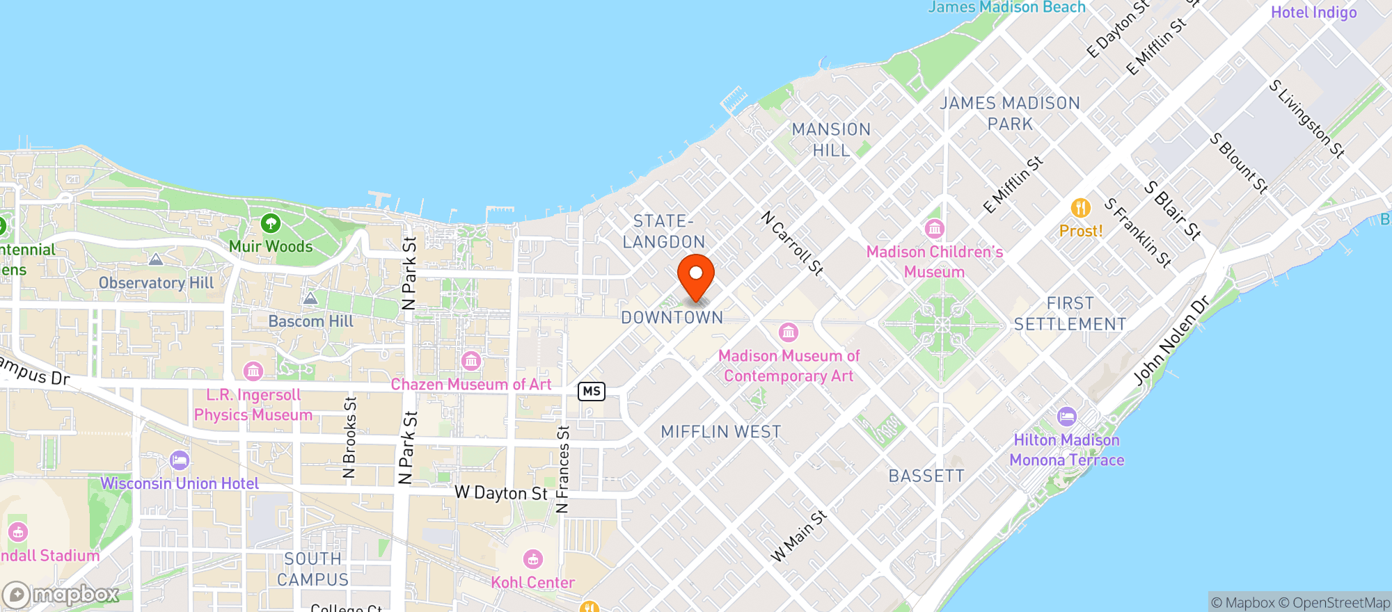 Map showing Red Rock Saloon