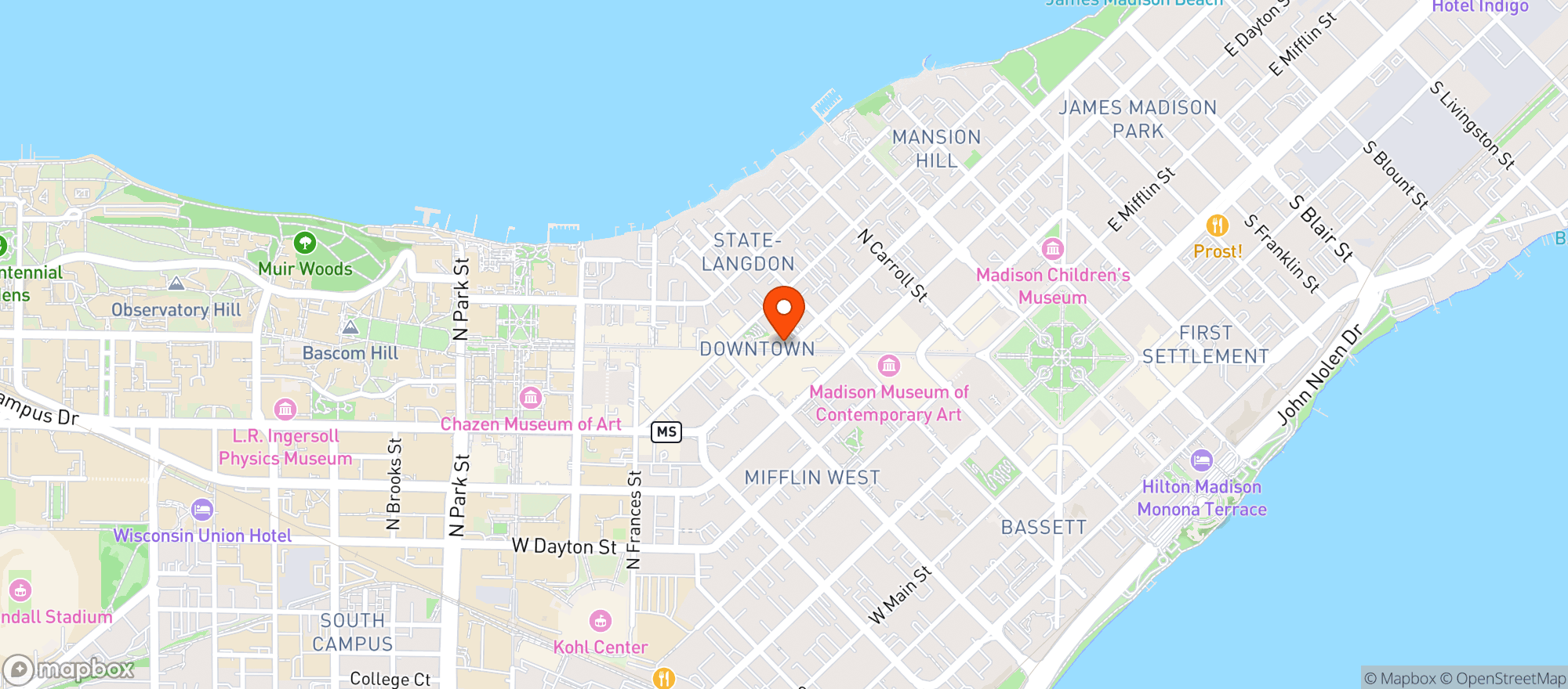 Map showing Badger Liquor
