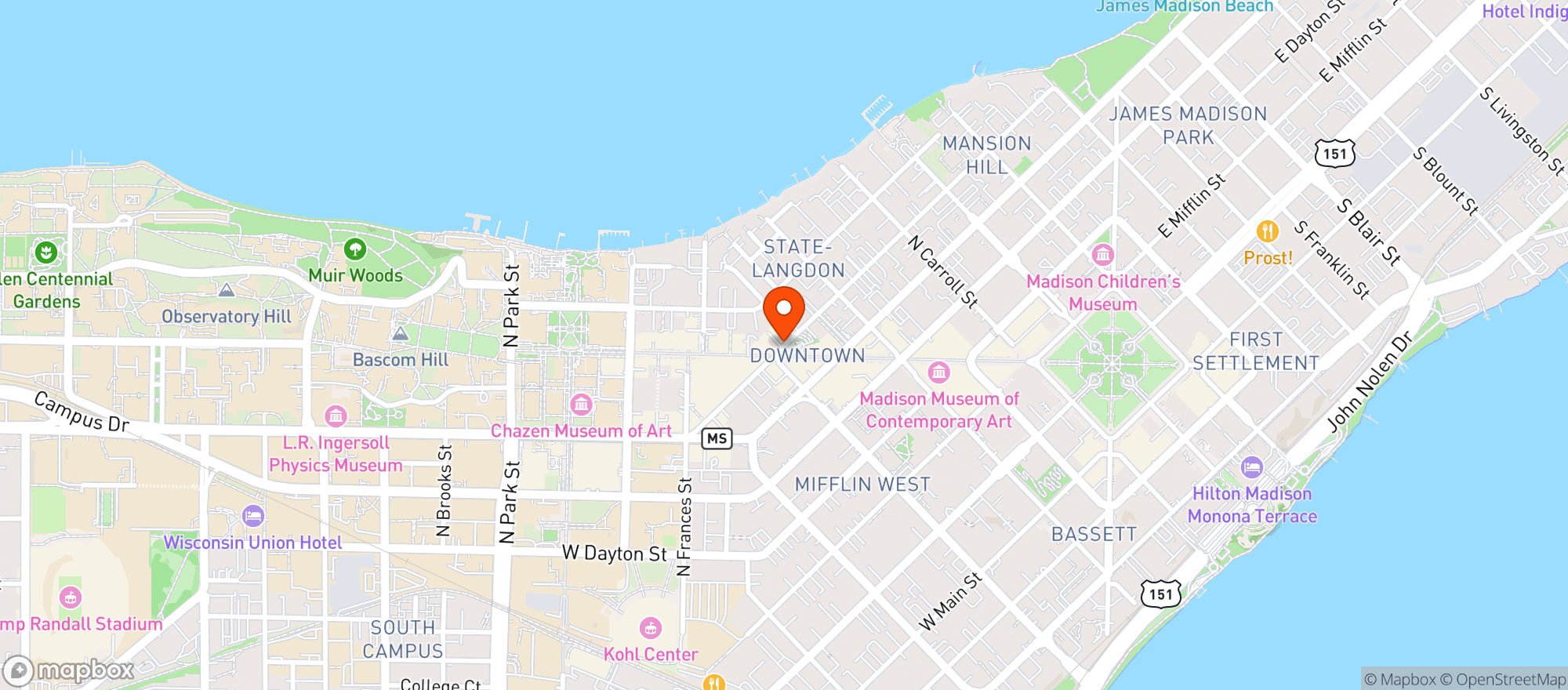 Map showing Side Door