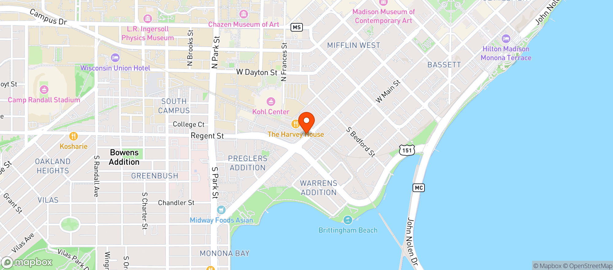 Map showing Bandit Tacos & Coffee