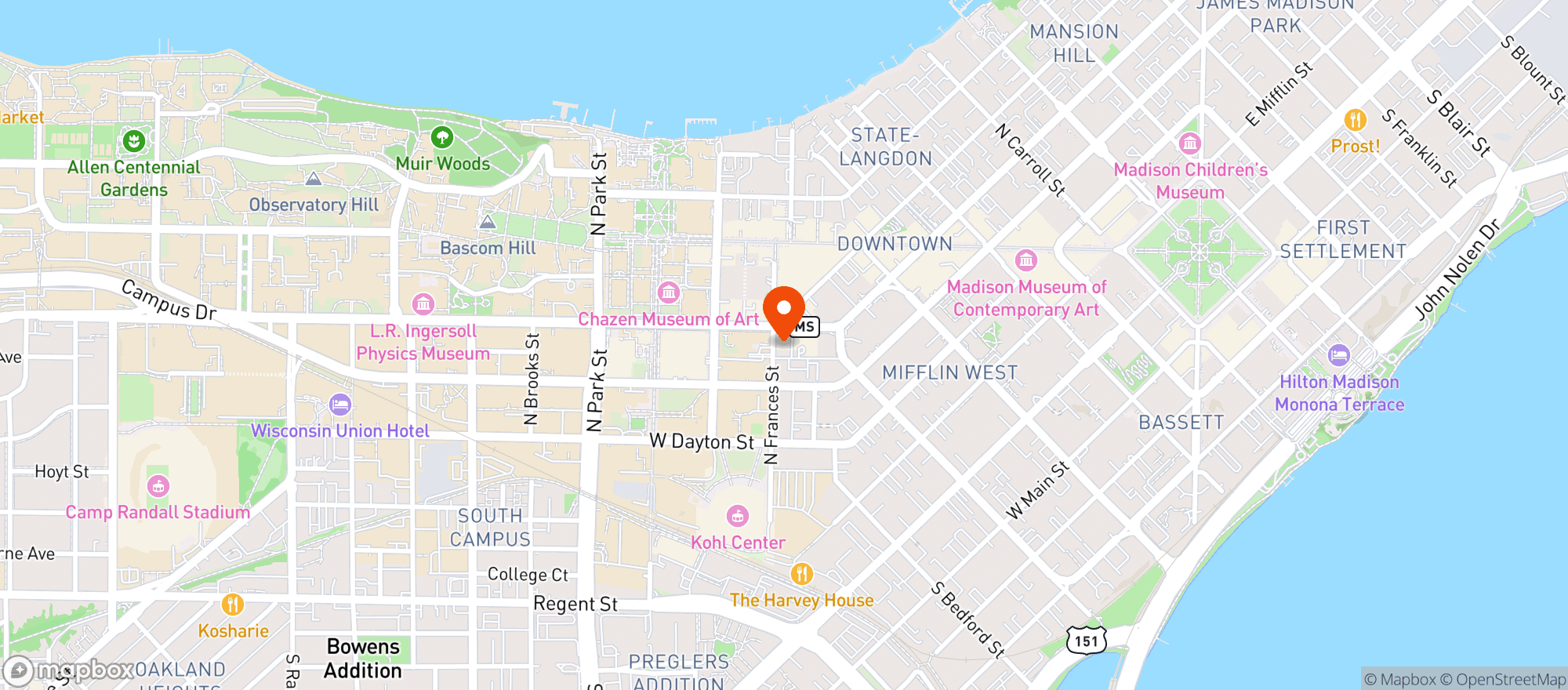 Map showing Dotty Dumplings