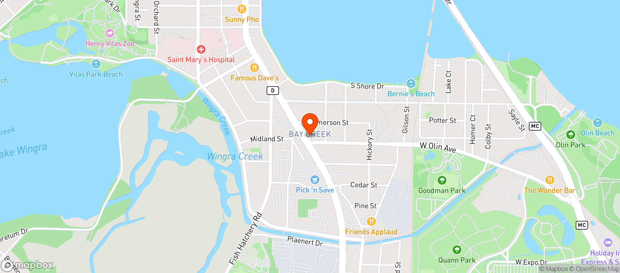 Map showing Amoco Madison