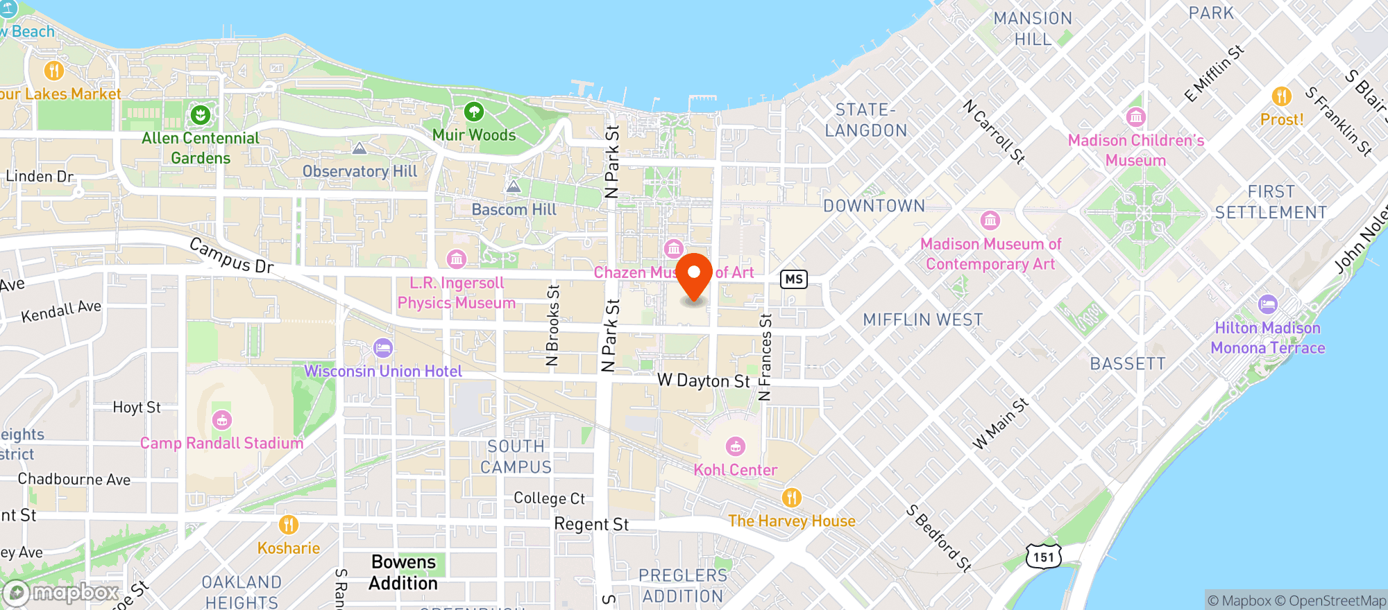 Map showing Fresh Madison Market #3361