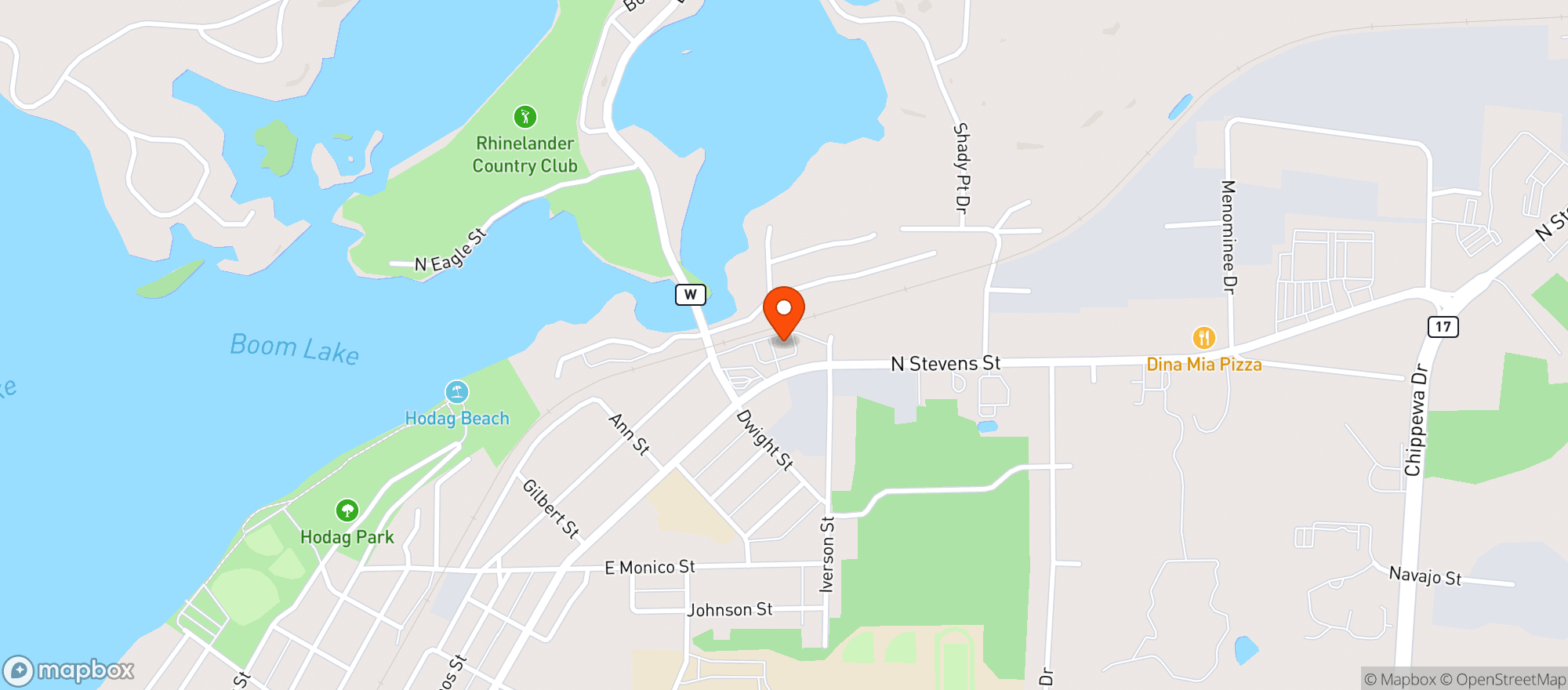 Map showing Kwik Trip #173-Rhinelander