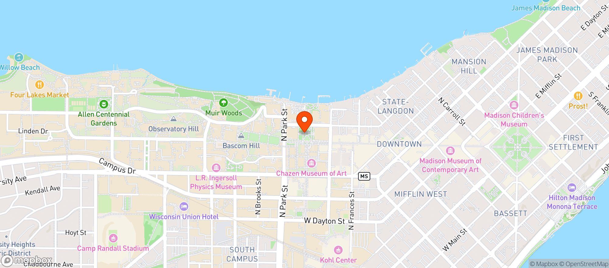 Map showing Library Mall