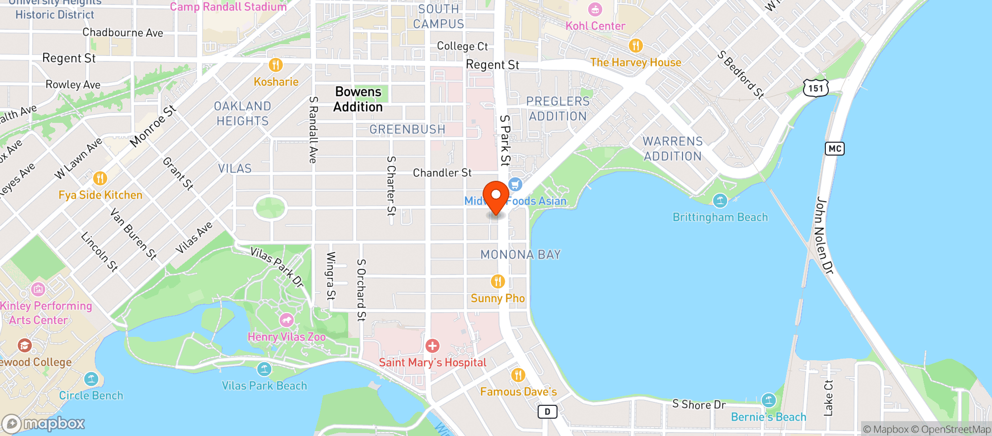 Map showing The Mason Lounge