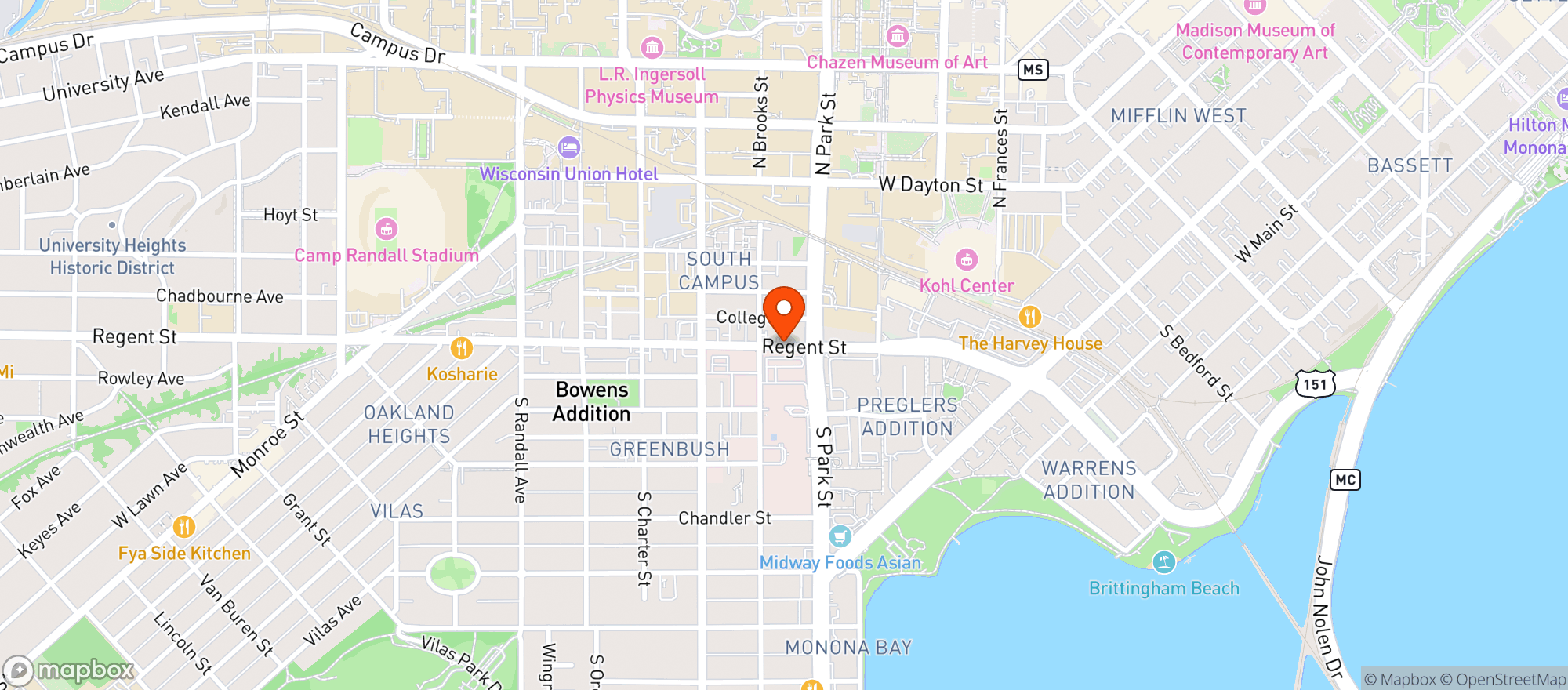 Map showing Green Bush Bar