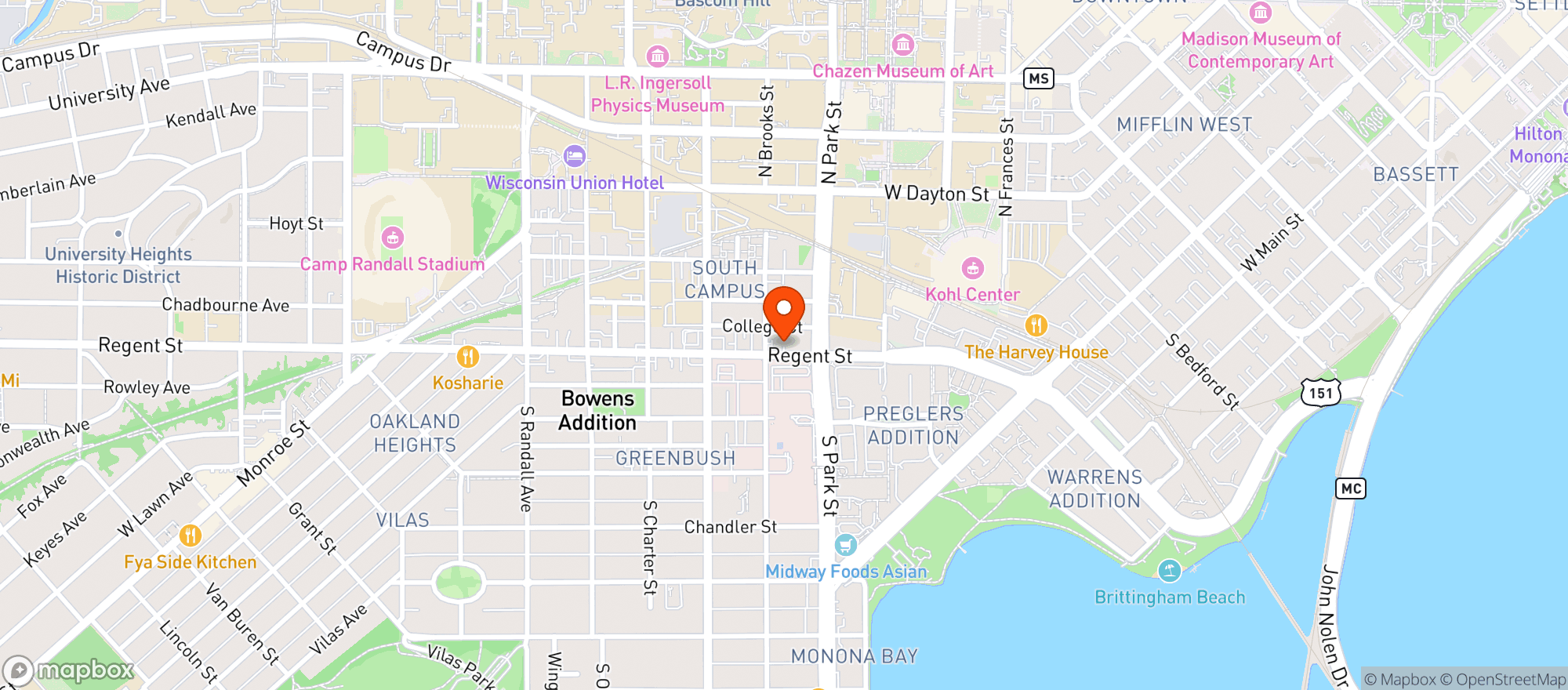 Map showing Regent St Liquor