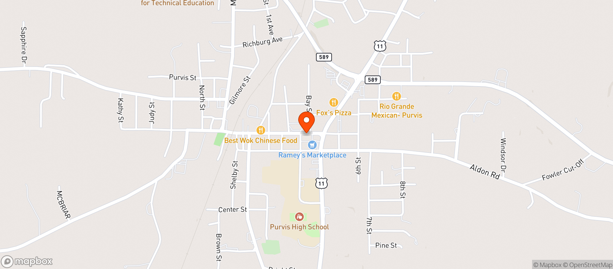Map showing Rameys Marketplace
