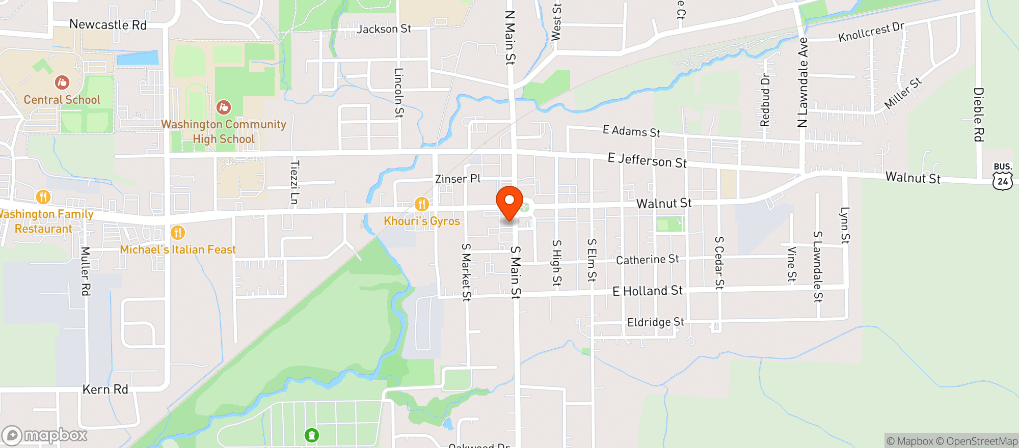 Map showing Parish S Pub