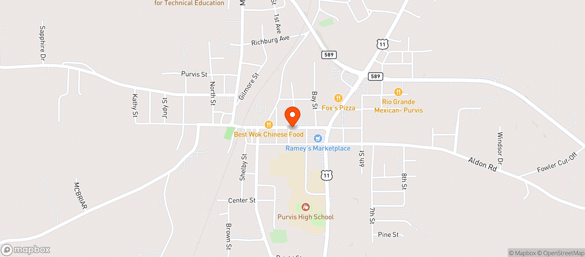 Map showing Rameys