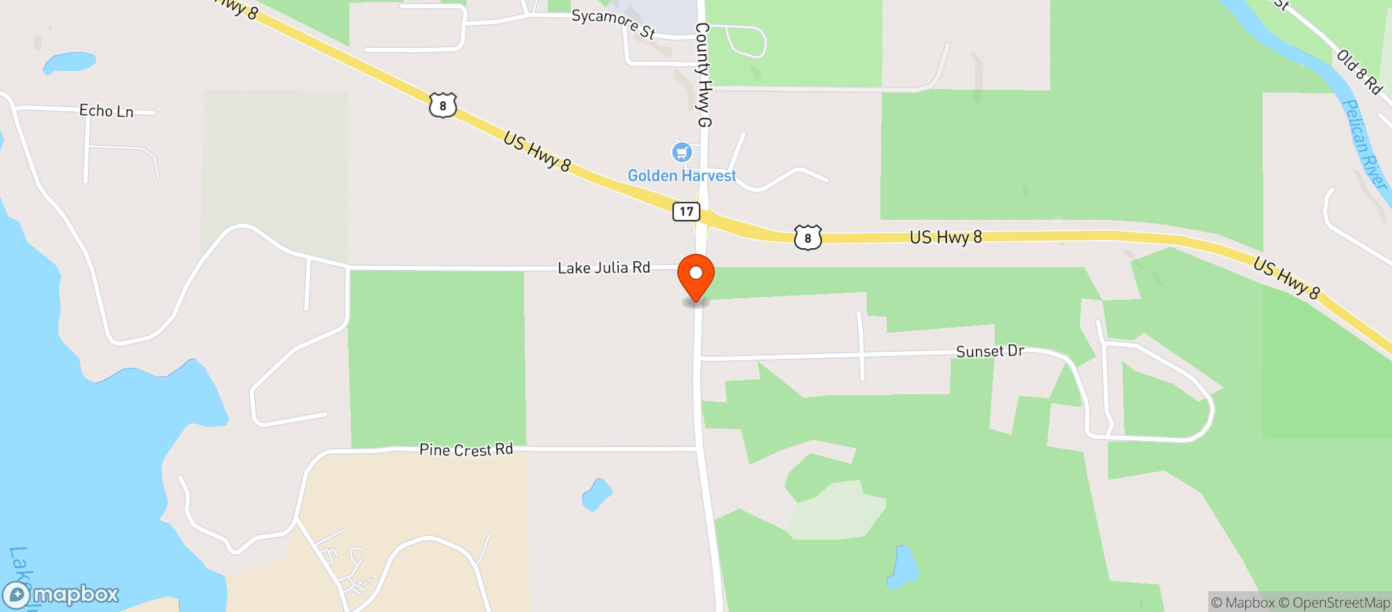 Map showing Golden Harvest