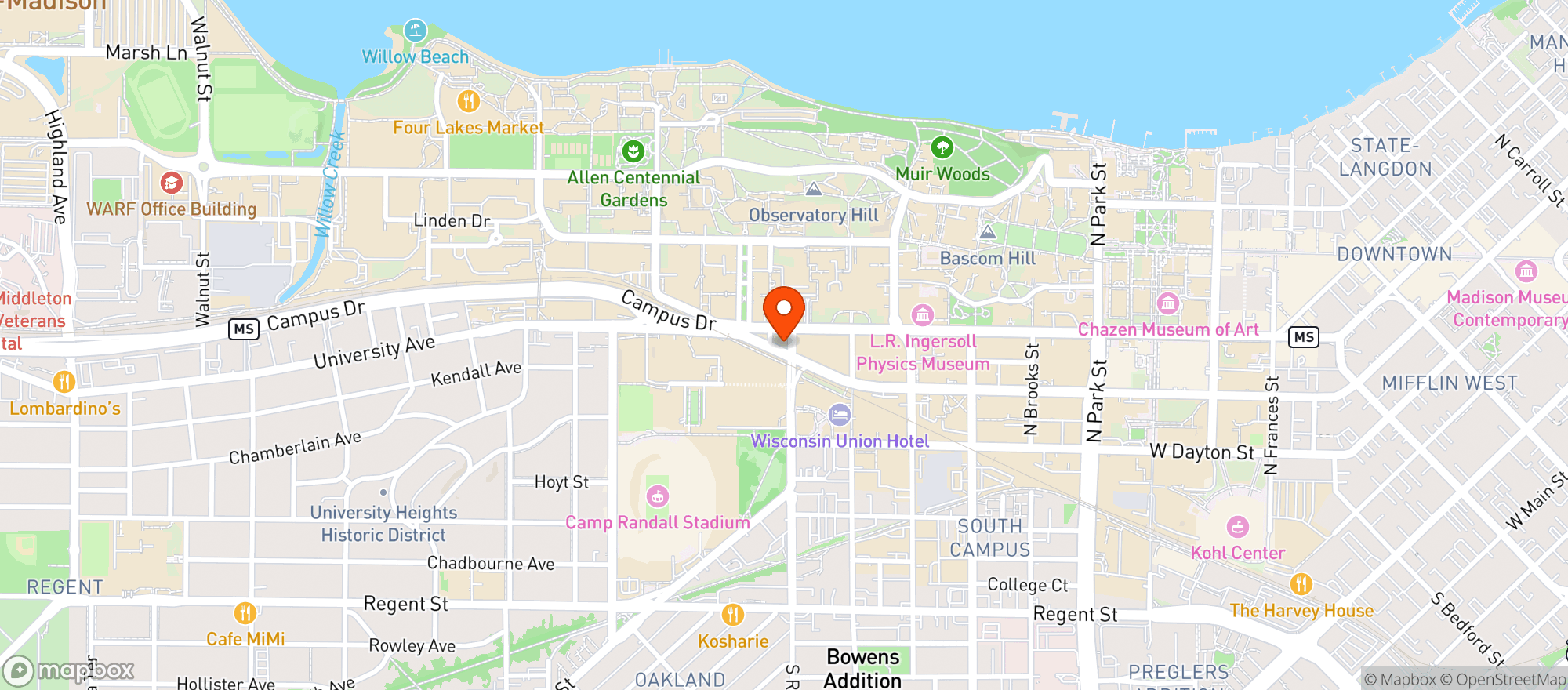 Map showing The Library