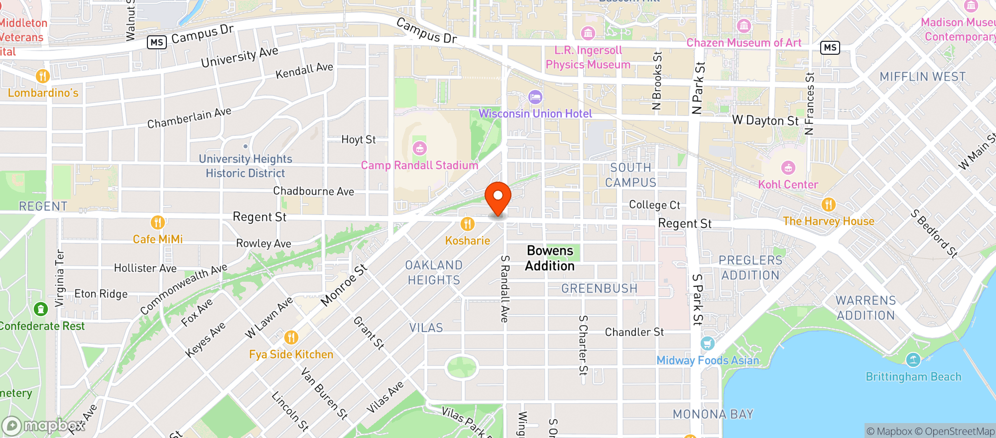 Map showing Regent Mart