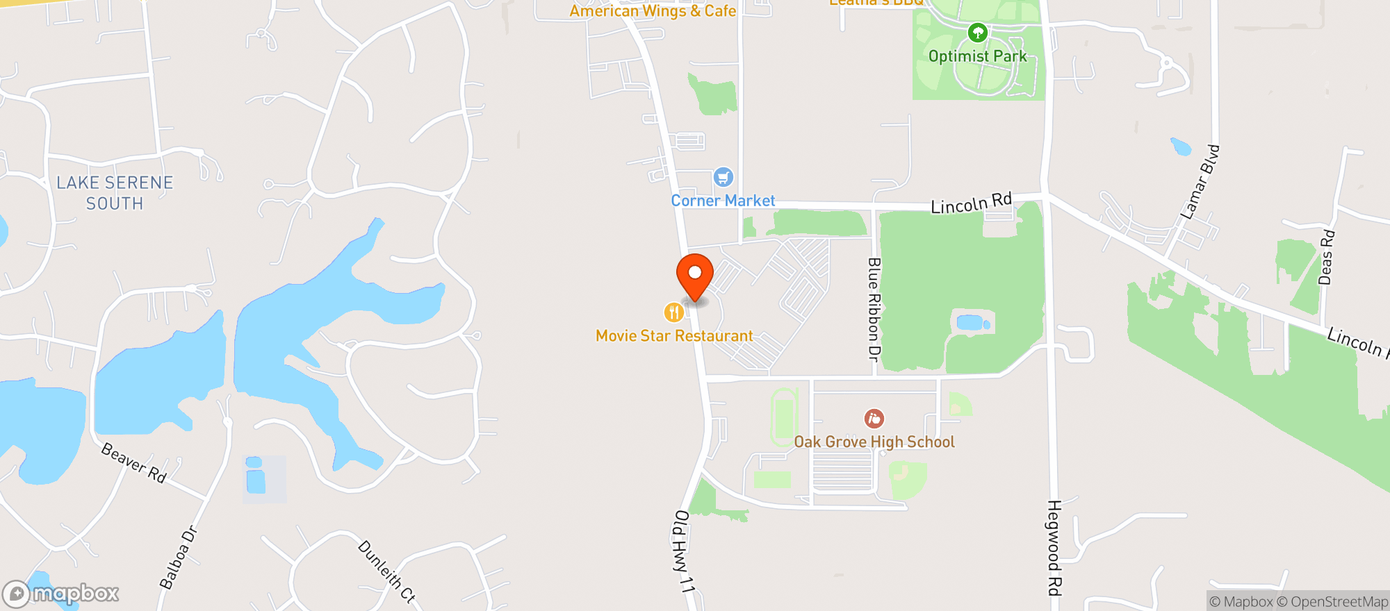 Map showing Corner Market