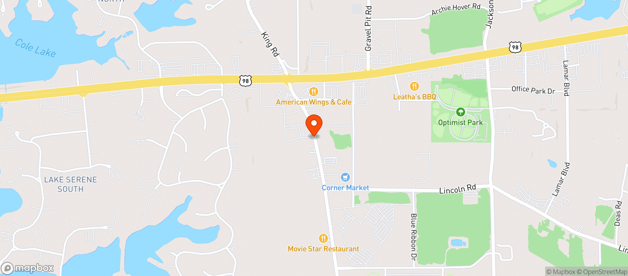 Map showing Cattlemens Grill