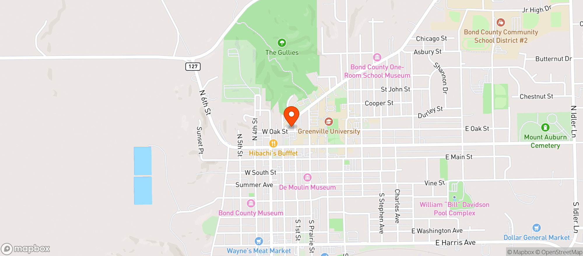 Map showing Meraki florist