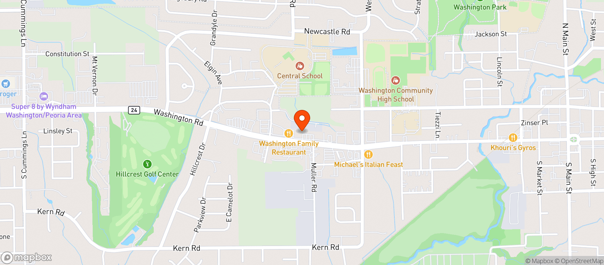 Map showing Christy S Place