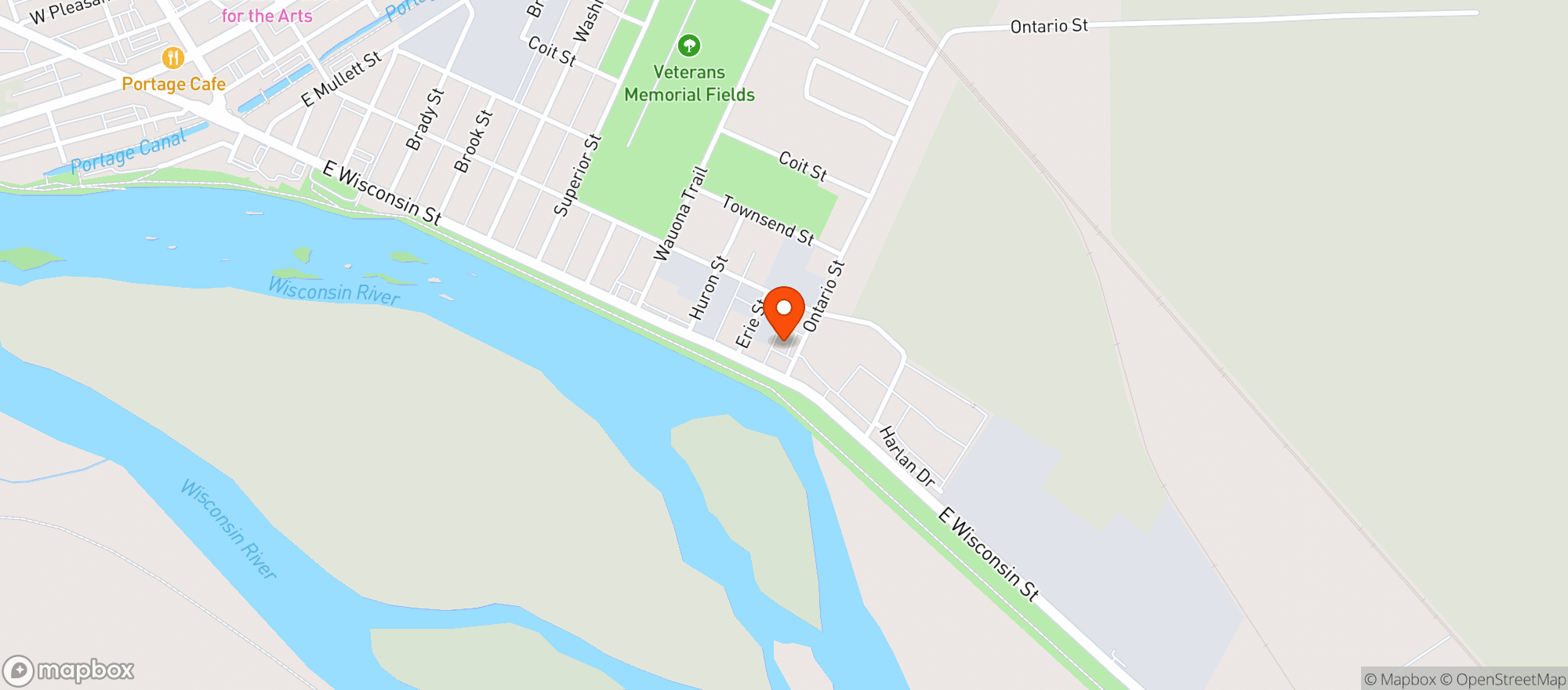 Map showing Kwik Trip #653 - Portage/wi St
