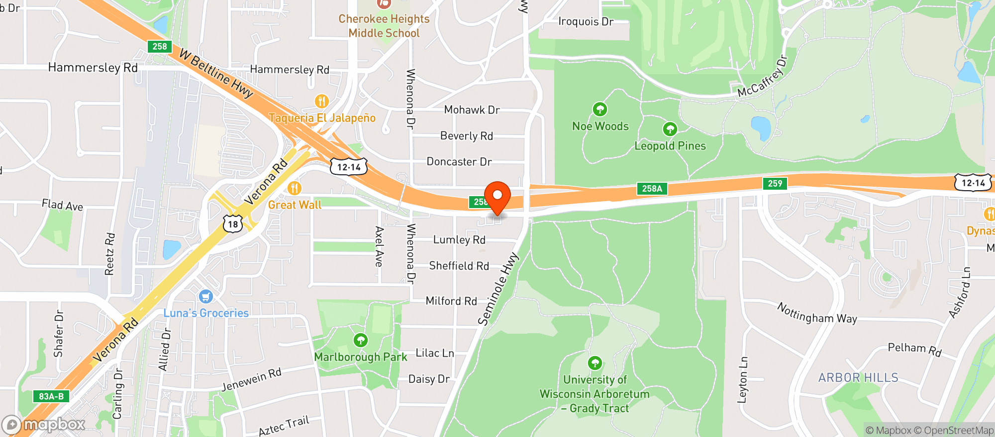 Map showing Rocky's Liquor West