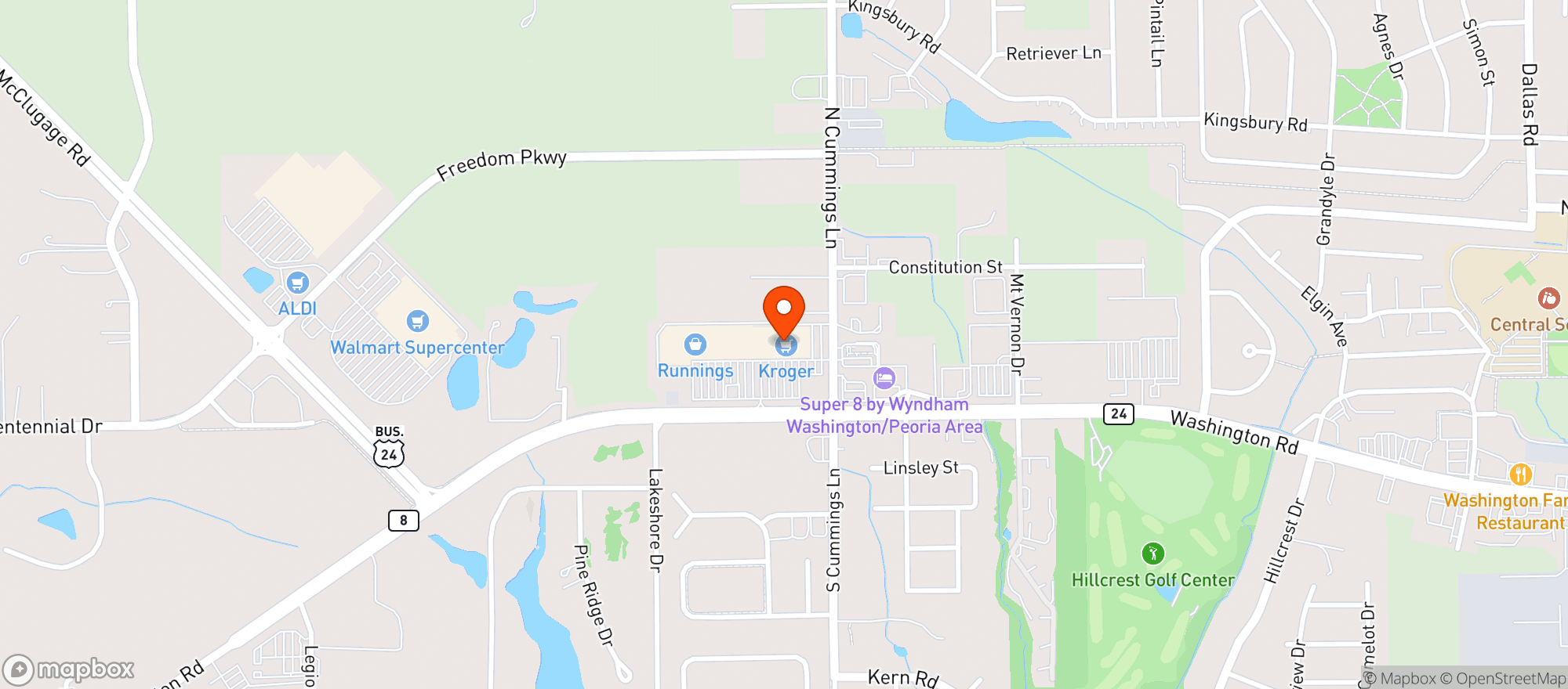 Map showing Kroger