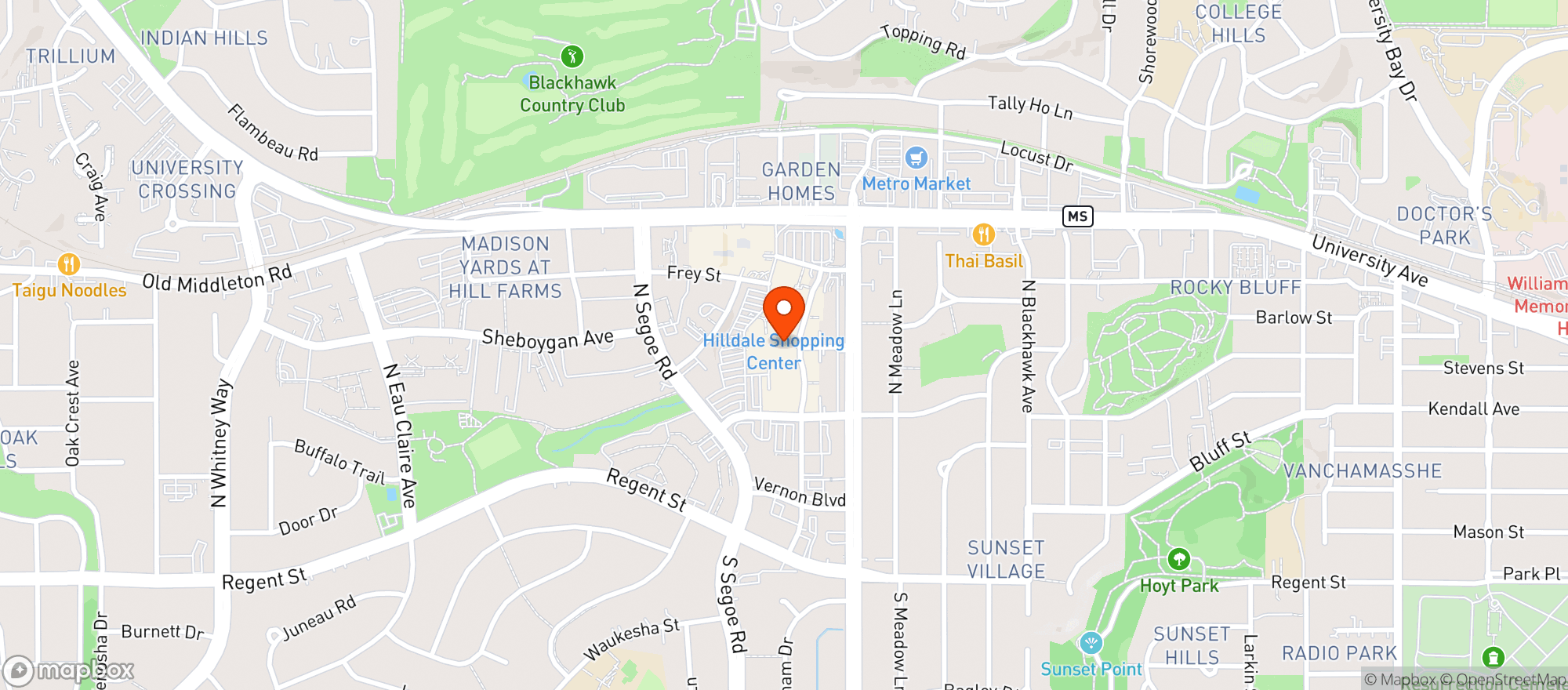 Map showing Cafe Hollander