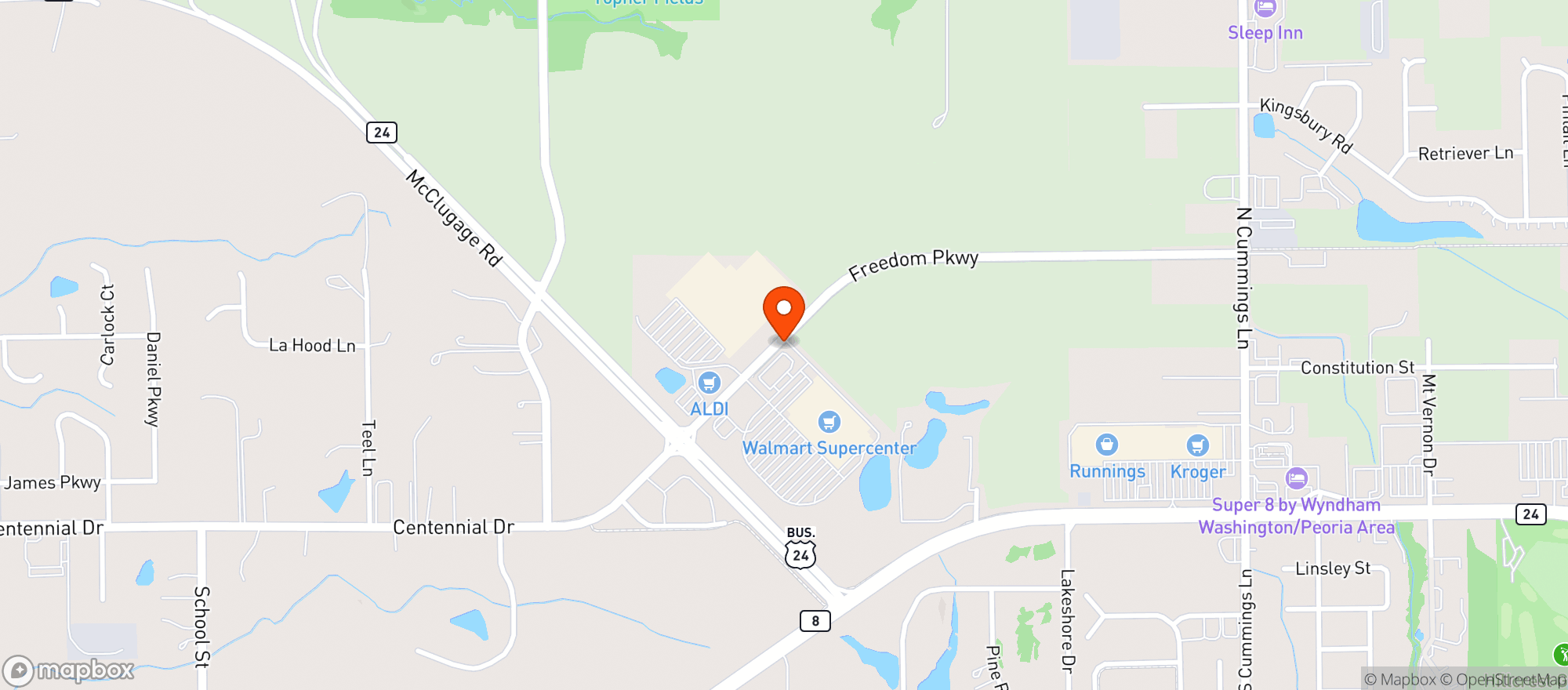 Map showing Walmart Supercenter